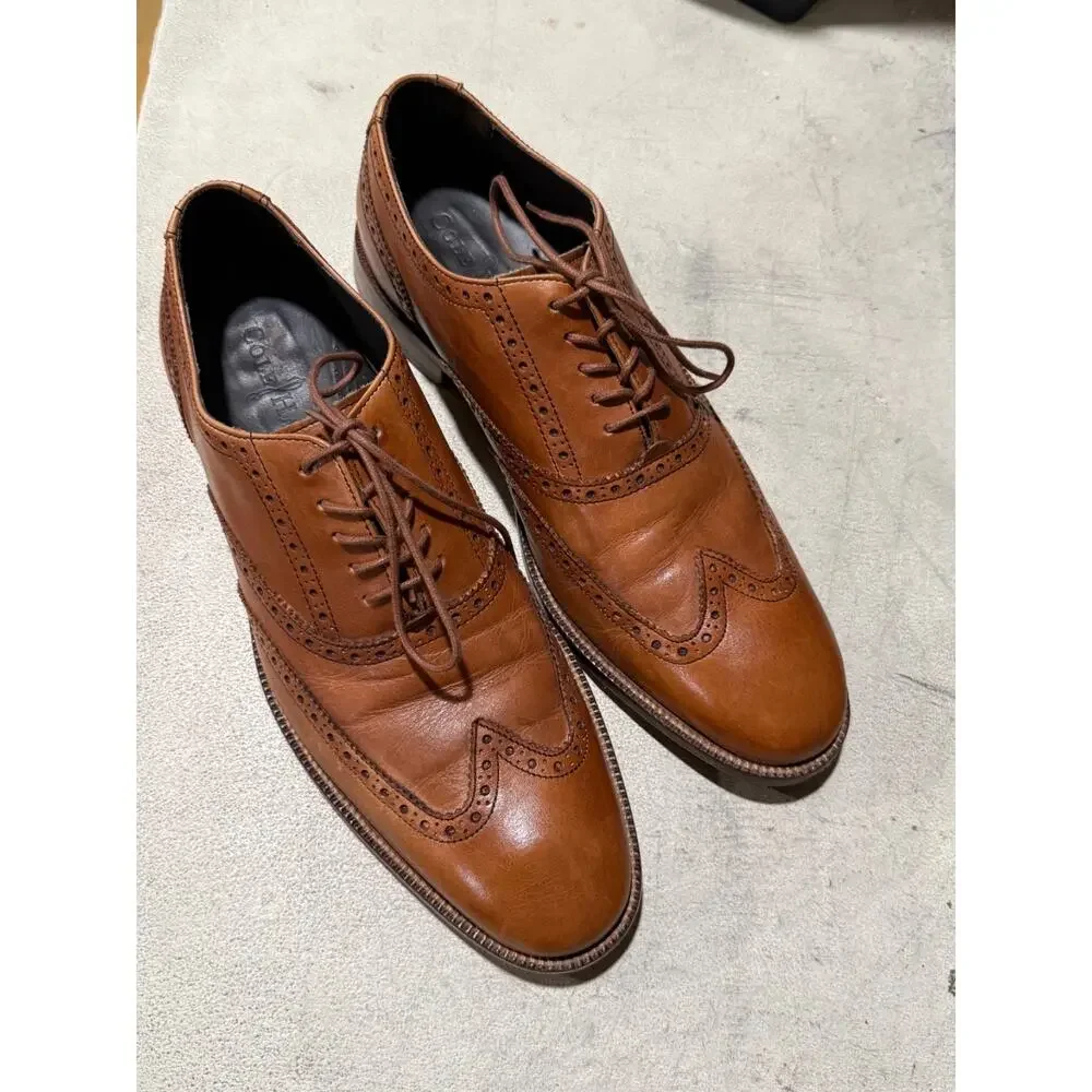 Cole Haan Williams Wingtip Oxford Brown Dress Shoes Mens Sz 10M - Leather